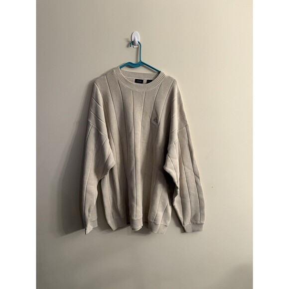 Vintage Men's Beige Izod‎ Pullover Crew Neck Sweater XL - Picture 1 of 8